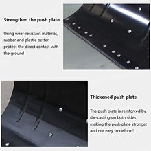 Wheeled Snow Pusher Shovel Heavy-Duty Rolling Snow Pusher Adjustable Handle and Push Plate Non-Slip Wheels 74CM Working Width Driveway or Road Snow Removal Tool