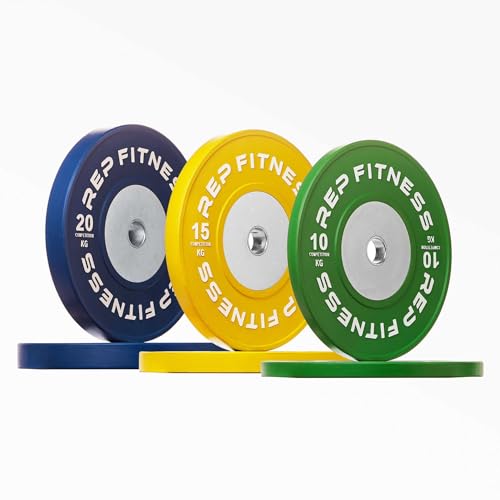 REP Competition Bumper Plates 90kg Set Green Yellow Blue