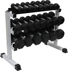Ader Octagon Rubber Dumbbell Set with Rack & Mat Black/White