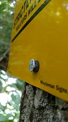 x100 Customized Metal Diamond No Trespassing Posted Private Property Sign with your information (Yellow)