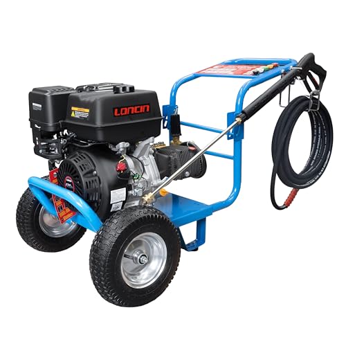 Canpump Gas Pressure Washer: 4000 psi @ 4.0 US gpm, 15 hp 420 cc Gas Engine, Triplex Plunger Pump, External Unloader w/Extended Bypass, Cart-Mounted, Accessories Included