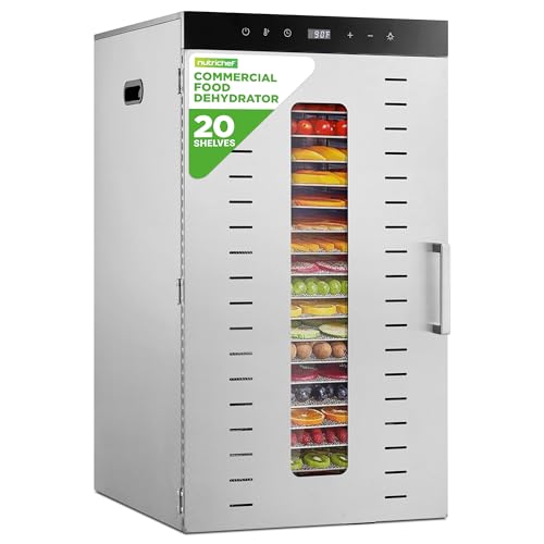 NutriChef 20 Layer Commercial Food Dehydrator Machine Silver