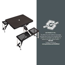 PICNIC TIME NFL Las Vegas Raiders Picnic Table Portable Folding Table with Seats and Umbrella
