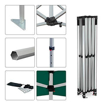Vispronet 10x15 Instant Canopy Tent with 4 Side Walls - Commercial Grade Aluminum Frame, Water-Resistant Canopy, Bag & Stake Kit Included Green