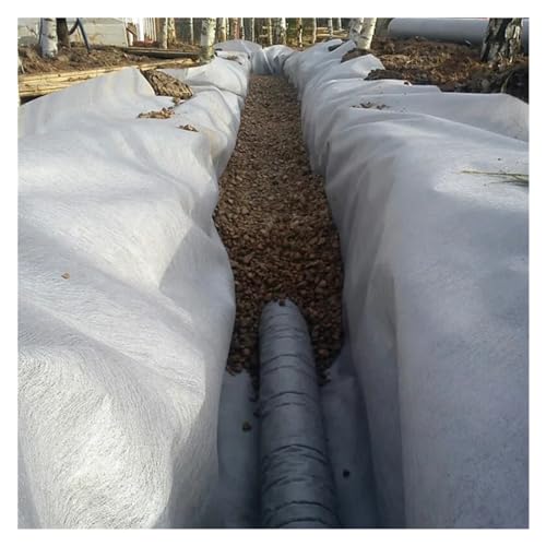 GEGEG 5oz Heavy Duty Non-Woven Geotextile Fabric Durable Weed Barrier for Driveway Stabilization and Erosion Control(White,1.5mx100m/4.9ftx328ft)