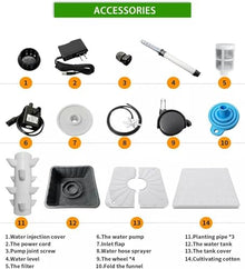FLTRGO Hydroponic Grow Kit Indoor Garden Hydroponic Tower Growing Sytem 15 Layer 45 Plants Sites Vertical Hydroponic Tower with Pump and Movable Water Tank for Leafy Vegetables