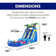 HeroKiddo15ft Shark Commercial Inflatable Water Slide with Blower