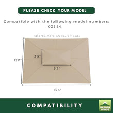 Garden Winds Heavy Duty Reinforced Replacement Canopy Top Cover Compatible with The GZ584 Kingsbury 10' x 13' Gazebo - Classic Sand, Riplock 500