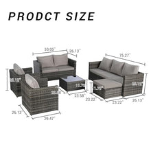 Finca ancha Patio Furniture Set with Small Outdoor Table, Durable All-Weather Wicker, Large Cushions, Breathable Polyester, Patio Bar Set w/Sillas para Balcon, Sillas para Patio Exterior (Light Gray)