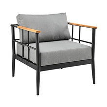 Armen Living Shari Modern Outdoor Patio Conversation Set, 4 Piece, Black