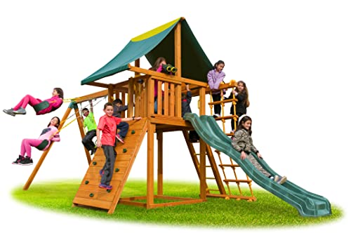 Best in Backyards Eastern Jungle Gym Dream Cedar Swing Set Green & Yellow Components