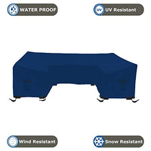 Patio U Shape Sofa Cover 18 Oz Waterproof - 100% UV & Weather Resistant Customize Outdoor Sofa Cover with Air Pockets and Drawstrap with Snug Fit (33" H X 90" W x 30" D, Blue)