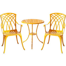 Hi-Line Gift Ltd. Sunny Retreat- Yellow Cast Aluminium Bistro Set