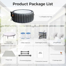 LADECNERHT Inflatable Hot Tub, Blowup Pool Hottub, with 150 Air Jets, Portable Outdoor Water SPA, Heater Pump, Filter Cartridges, Insulated Cover, Ground Cloth, 71" Round, 3-4 Person