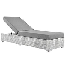 Modway Convene Wicker Rattan Outdoor Patio Chaise Lounge Chair Light Gray