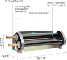 Portable Solar Oven, Dual Tube Solar Sun Cooker, with 2 Vacuum Tube, 360° Vacuum Concentrating Heating,for Camping Outdoors Cooking Camping or Hiking,5 Users