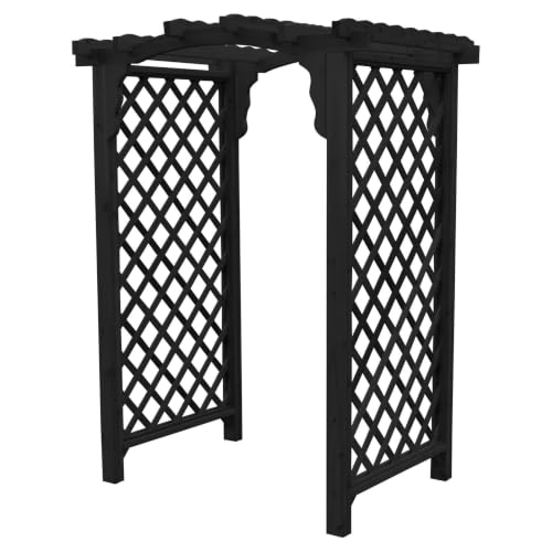 Keystone Amish Co. Newberry Cedar Garden Arbor, Heavy Duty Outdoor Wooden Archway Trellis for Climbing Plants, Amish Crafted, Made in USA, 4-Foot, Charcoal Stain