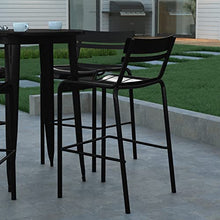 EMMA + OLIVER Black Armless Stacking Bar Stool, 2-Pack