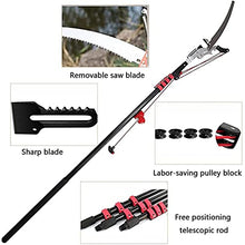Telescopic Tree Pruner Professional Telescopic Pole Saws Extendable Pruning Saw Gardening Landscaping Branch Saw Lopper Tools for Sawing and Shearing,7.2M/24FT