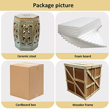 Ceramic Drum Table,Ceramic Drum Stool,Decorative Ceramic Garden Stool, Kiln Green Six-Sided Hollow Shoe Changing Stool Drum Stool, Suitable for Outdoor Garden,
