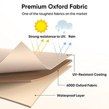 Water Patio Table Cover, Heavy Duty 600D Canvas Patio Furniture Covers for Outdoor Dining Table and s (136x74x28 in,Khaki)