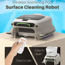 GHRERTX Automatic Pool Skimmer Cleaner Robot,30W Manual Remote Control Pool Surface Skimmer Robotic with 3-Speed Adjustment,10-Hour Continuous Cleaning&2000sq.ft.for Swimming Pools