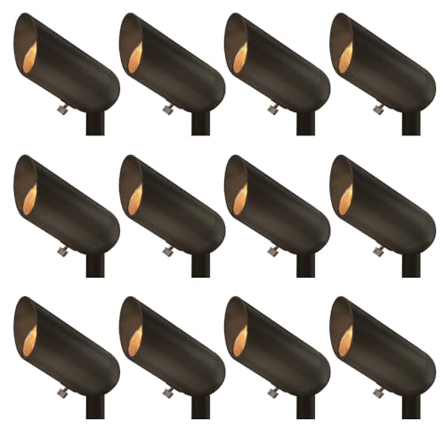 Hinkley 12V MR16 Accent Spot Light Set of 12 Clear Glass Lens Traditional Style Bronze