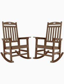 YEFU Outdoor Rocking Chair Set of 2 Heavy Duty Teak