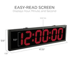Ivation Large Outdoor Waterproof Digital Clock w/Big Display & Timer, 48"