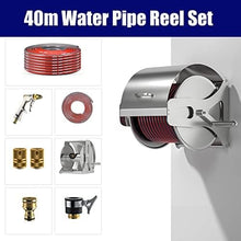 CUTPOIY Professional Hose Reel W/Hose Kit, Garden Hose Reel, Garden Hose Reel Holder, Floor Hose Cart Reel Storage W/Hand Crank, Outdoor Hose Holder,10 Meters12.5mm*17mm, 40 Meters