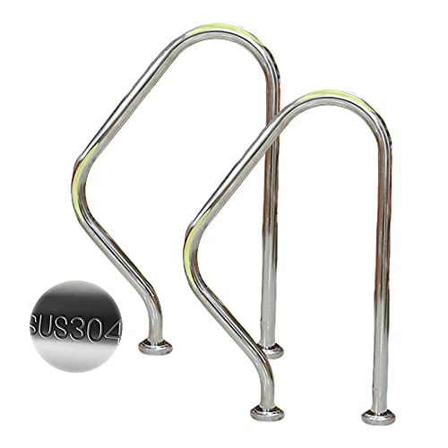 BSNANCA Pool Hand Rail Pool Handrails Pool Handrails 304 Stainless Steel Swimming Pool Stair Rail Easy Mount Safety Non-Slip 440Lbs Load Capacity Rustproof