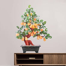 YXIANG56Q Fake Plants Artificial Bonsai Jade Carving Jade Gourd Bonsai Desk Display Fengshui Town House Lucky Ornaments for Home, Office Bonsai Ornaments Bonsai Tree(Large)