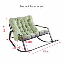 Double Comfortable Soft Cushion Bedroom Rocking Chair, Breathable Living Room Rocking Chair, Modern Lounge Chair for Balcony, Zero Gravity Chairs with Side Pockets Armrests, Ergonomic Chairs