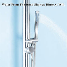 MKLFBY Standing Garden Shower, Outdoor Shower with Rain Shower and Handheld Shower Head, Floor Mounted Poolside Shower, Bathtub & Shower Trim Systems