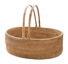 KLEYE Picnic Basket for Camping Rattan Hand Basket Picnic Basket Living Room Bedroom Desktop Storage Basket Shopping Basket Picnic Basket for Party(32 * 28 * 10cm)