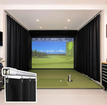 Akon Golf Simulator Curtains with Track, Custom Size Enclosure Panels