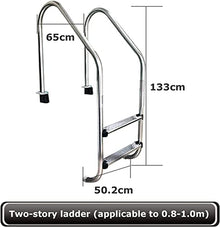 Etsuosy Inground Pool Ladder, 304 Stainless Steel, 2-Step with Handrail, 25.6 x 52.4 Inches, Anti-Slip Steps, 440 lbs Load Capacity