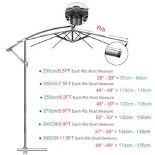 PUCNHZYNW Replacement Canopy for 6/8 Rib Outdoor Umbrella - UV50+ Polyester Fade-ResistantSunshade Cover for Patio Garden Beach and Deck Use