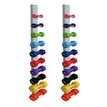 CanDo Vinyl Coated Dumbbells 5 Pairs, 2 Each 1lb through 10lb with Wall Storage Rack - Multicolor