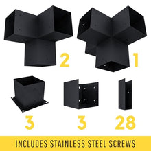 DIY Attached Pergola Bracket Kit with Slatted Roof - 6x6 Posts + 2x6 Rafters - Build Up to 24' x 12' - Steel Hardware Only