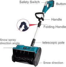 piudoiliy Snow Shovel, Cordless Electric Snow Shovel,Hand-Powered Household Snow Removal Tools,for Home, Yard, Lawn, and Patio (2Xbattery)