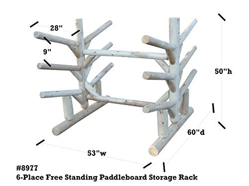Log Kayak Rack 6 Place Paddle Board Storage Rack Canyon Brown