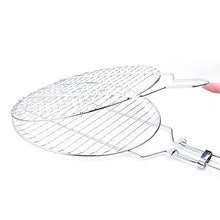 Stainless Steel Round BBQ Grill Mesh Home Roast Bacon Grill Tool Iron Barbecue Accessories Non-Stick BBQ (Color : D, Size : Round)