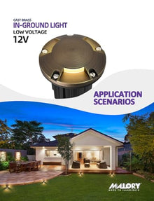 MALORY Low Voltage Landscape Well Lights,（φ126 mm Brass Top Cover 10Pack