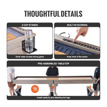 VEVOR Shuffleboard Table 11.5 ft 2-in-1 Combo Game Set Black + Brown