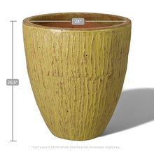 Emissary 26in Yellow Stoneware Round Planter