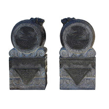 Orientliving Chinese Foo Dogs Door Block Drum Statue Gray
