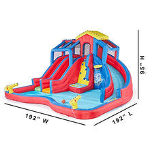 BANZAI Hydro Blast Inflatable Water Park with Slides & Pool Blue/Red