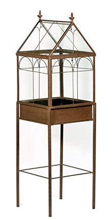 H Potter Freestanding Glass Wardian Case Plant Stand, Large Terrarium