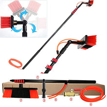 wzfdm Telescopic Rod Water Brush, Window and Solar Cleaning Pole W/Water fed Telescopic Brush/Brush Window and Solar Panel Cleaning System Windows Cleaning Washing Tool,12FT/3.6M